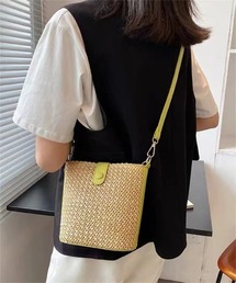 5色展開 ストローかご ショルダーバッグ