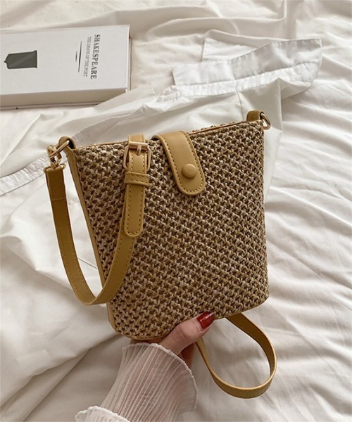 Ritzy(リッツィー)の「5色展開 ストローかご ショルダーバッグ(ショルダーバッグ・レディース・ブラック/ブラウン/ホワイト/グリーン/イエロー・FREE)」の12枚目の写真