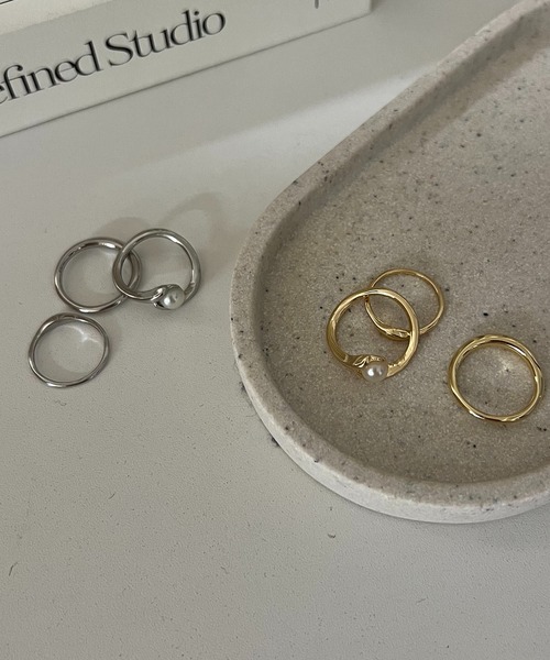 GOLDY（ゴールディ）の「〈GOLDY/ゴールディ〉3SETパールリング（リング・レディース・ゴールド/シルバー・FREE）」の4枚目の写真