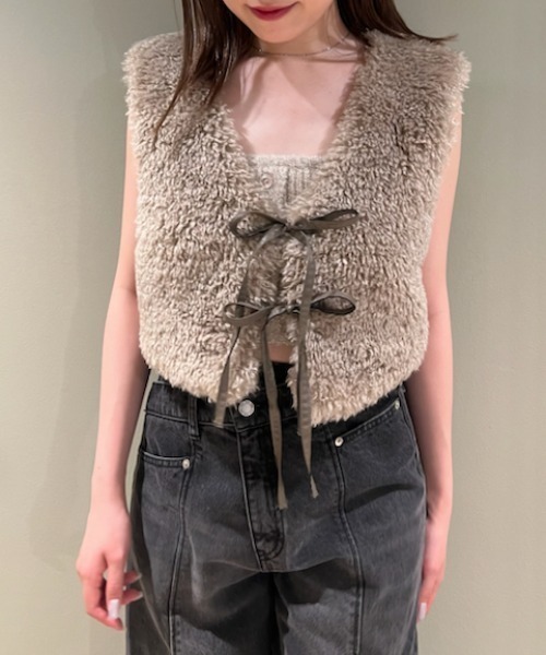 SNIDEL(スナイデル)の「ファージレ(ベスト・レディース・アイボリー/グレー/カーキ・FREE)」の1枚目の写真