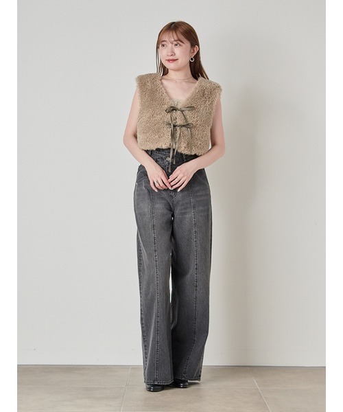 SNIDEL(スナイデル)の「ファージレ(ベスト・レディース・アイボリー/グレー/カーキ・FREE)」の8枚目の写真