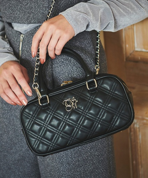 31 Sons de mode（トランテアン　ソン　ドゥ　モード）の「キルティングボストンバッグ（ボストンバッグ・レディース・ブラック/ベージュ・フリー）」の4枚目の写真