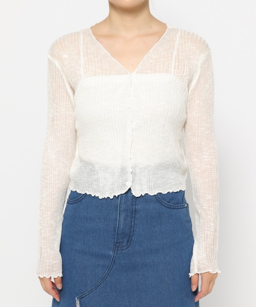 3.3 Field Trip （3.3フィールドトリップ）の「3.3 Field Trip／WAVEシースルーカーディガン（カーディガン/ボレロ・レディース・アイボリー/ライトベージュ・FREE）」の11枚目の写真