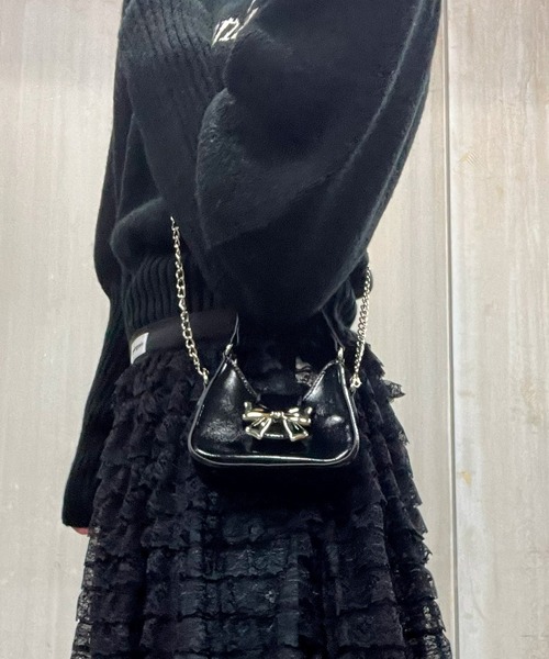 poiregnee（ポワニェ）の「［select］2WAYミニバッグ（ショルダーバッグ・レディース・ブラック/シルバー・FREE）」の9枚目の写真