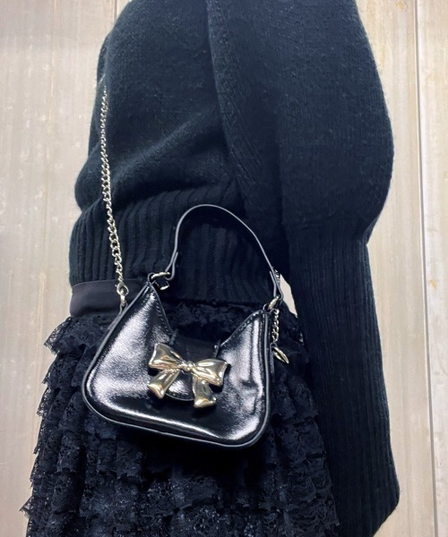 poiregnee（ポワニェ）の「［select］2WAYミニバッグ（ショルダーバッグ・レディース・ブラック/シルバー・FREE）」の13枚目の写真