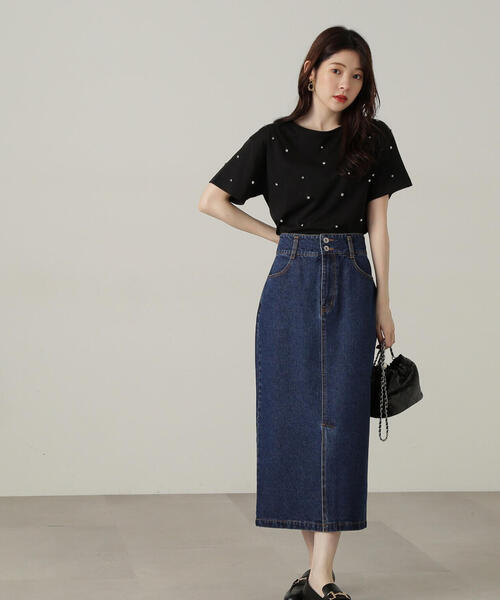 PROPORTION BODY DRESSING(プロポーションボディドレッシング)の「ストーンTシャツ / 1214260501(Tシャツ/カットソー・レディース・ブラック/ブラック系その他/ホワイト・FREE)」の6枚目の写真
