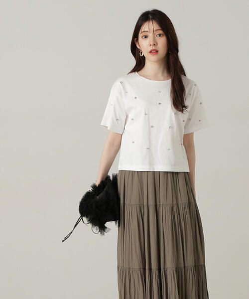 PROPORTION BODY DRESSING(プロポーションボディドレッシング)の「ストーンTシャツ / 1214260501(Tシャツ/カットソー・レディース・ブラック/ブラック系その他/ホワイト・FREE)」の11枚目の写真