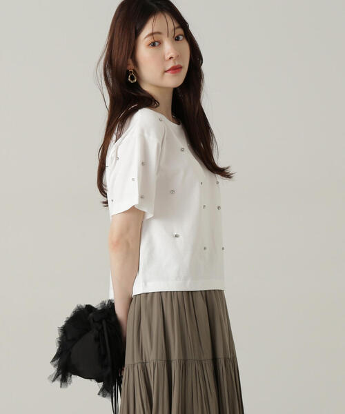 PROPORTION BODY DRESSING(プロポーションボディドレッシング)の「ストーンTシャツ / 1214260501(Tシャツ/カットソー・レディース・ブラック/ブラック系その他/ホワイト・FREE)」の9枚目の写真