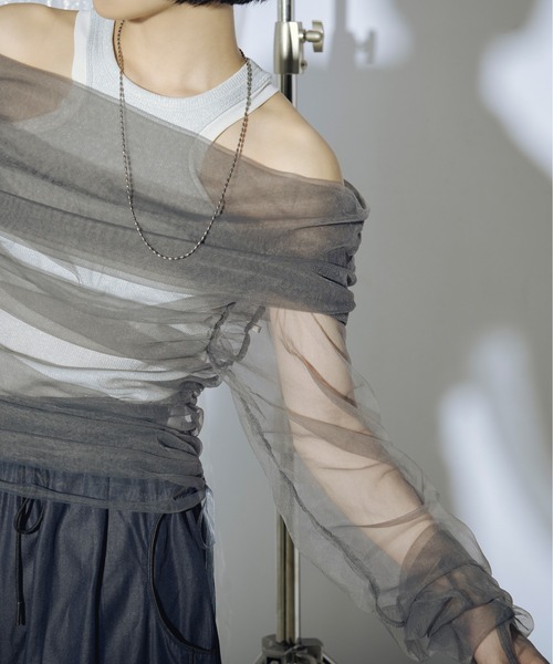 ブラウス シャツ Lady mood チュールオフショルトップス レディース Lady mood チュールオフショルトップス（シャツ/ブラウス