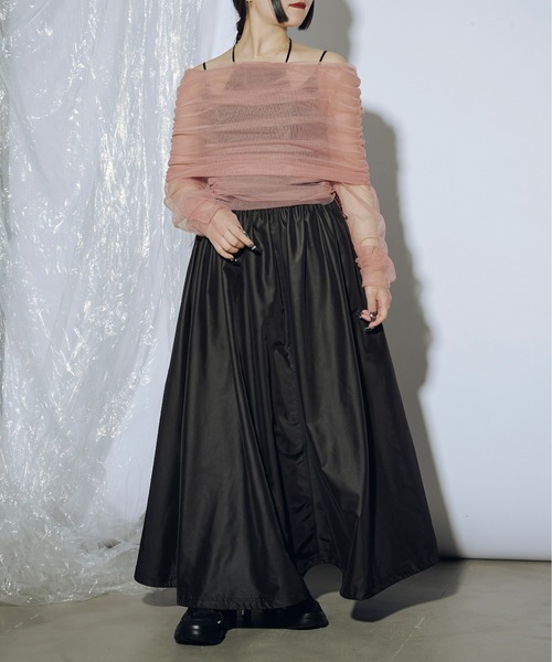ブラウス シャツ Lady mood チュールオフショルトップス レディース Lady mood チュールオフショルトップス（シャツ/ブラウス