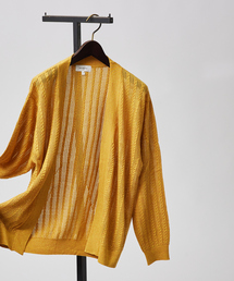 ABAHOUSE | 【レース編み】ボタンレスカーディガン/ シアーカーディガン(カーディガン/ボレロ)