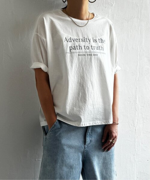 LBC(エルビーシー)の「シルケット天竺プリントTee(Tシャツ/カットソー・レディース・チャコール/ホワイト・M)」の3枚目の写真