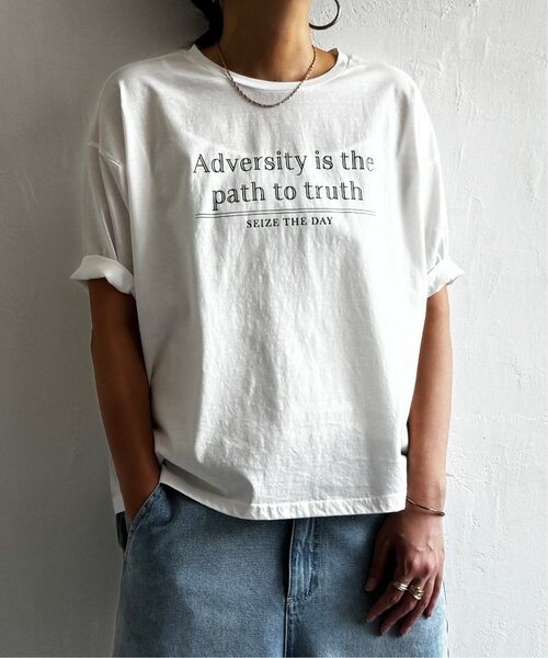 LBC(エルビーシー)の「シルケット天竺プリントTee(Tシャツ/カットソー・レディース・チャコール/ホワイト・M)」の4枚目の写真