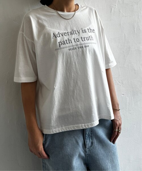 LBC(エルビーシー)の「シルケット天竺プリントTee(Tシャツ/カットソー・レディース・チャコール/ホワイト・M)」の5枚目の写真