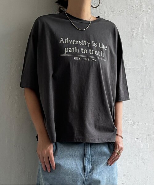 LBC(エルビーシー)の「シルケット天竺プリントTee(Tシャツ/カットソー・レディース・チャコール/ホワイト・M)」の8枚目の写真
