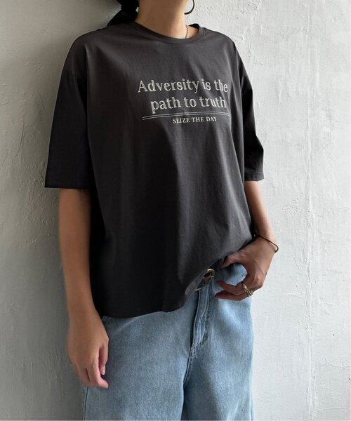 LBC(エルビーシー)の「シルケット天竺プリントTee(Tシャツ/カットソー・レディース・チャコール/ホワイト・M)」の10枚目の写真