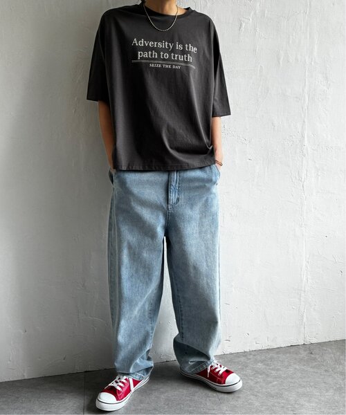 LBC(エルビーシー)の「シルケット天竺プリントTee(Tシャツ/カットソー・レディース・チャコール/ホワイト・M)」の11枚目の写真