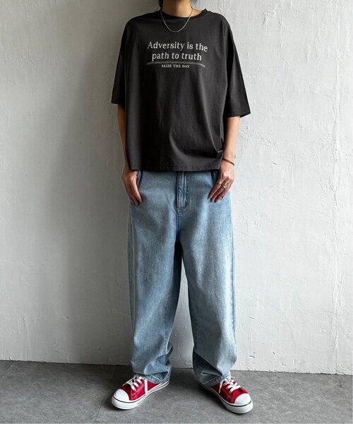 LBC(エルビーシー)の「シルケット天竺プリントTee(Tシャツ/カットソー・レディース・チャコール/ホワイト・M)」の12枚目の写真