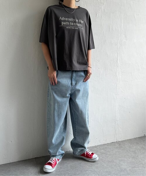 LBC(エルビーシー)の「シルケット天竺プリントTee(Tシャツ/カットソー・レディース・チャコール/ホワイト・M)」の13枚目の写真