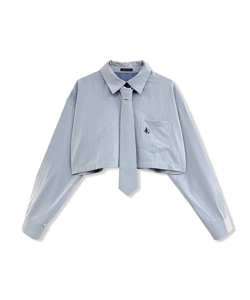 ANDGEEBEE（アンジービー）の「ネクタイセットシャツ（シャツ/ブラウス・レディース・ブルー/グレー・FREE）」の13枚目の写真