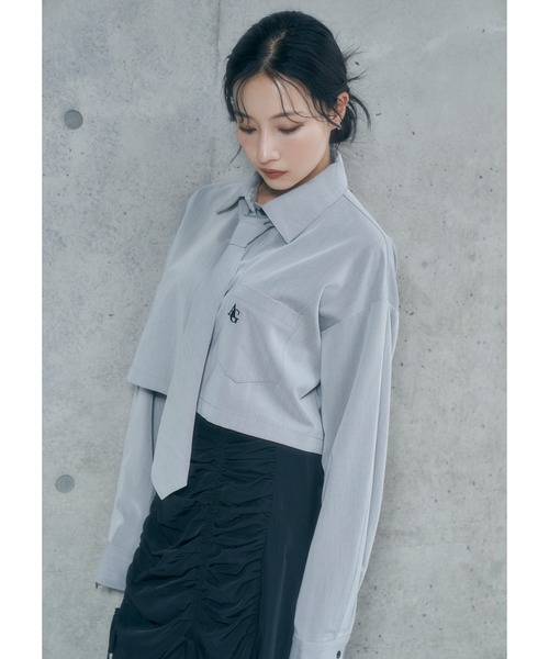 ANDGEEBEE（アンジービー）の「ネクタイセットシャツ（シャツ/ブラウス・レディース・ブルー/グレー・FREE）」の18枚目の写真