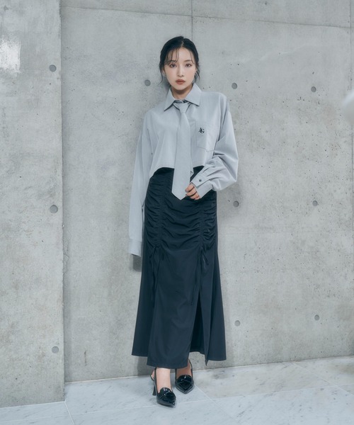 ANDGEEBEE（アンジービー）の「ネクタイセットシャツ（シャツ/ブラウス・レディース・ブルー/グレー・FREE）」の20枚目の写真