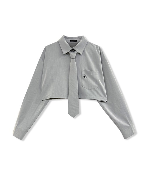 ANDGEEBEE（アンジービー）の「ネクタイセットシャツ（シャツ/ブラウス・レディース・ブルー/グレー・FREE）」の22枚目の写真