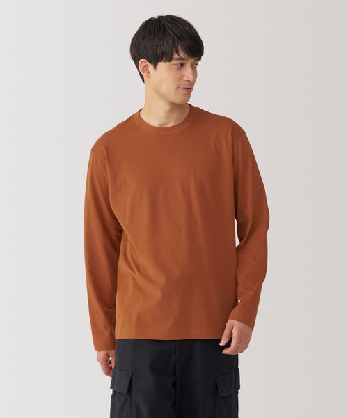 無印良品(ムジルシリョウヒン)の「紳士 起毛クルーネック長袖Tシャツ(Tシャツ/カットソー・メンズ・カーキ/ブラック/オレンジ系/ホワイト/ネイビー/ブルー系・XL/L/M/S)」の6枚目の写真