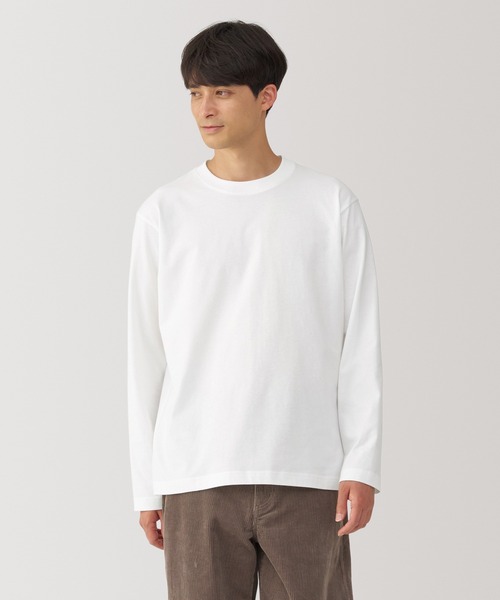 無印良品(ムジルシリョウヒン)の「紳士 起毛クルーネック長袖Tシャツ(Tシャツ/カットソー・メンズ・カーキ/ブラック/オレンジ系/ホワイト/ネイビー/ブルー系・XL/L/M/S)」の2枚目の写真