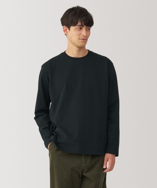 無印良品(ムジルシリョウヒン)の「紳士 起毛クルーネック長袖Tシャツ(Tシャツ/カットソー・メンズ・カーキ/ブラック/オレンジ系/ホワイト/ネイビー/ブルー系・XL/L/M/S)」の3枚目の写真