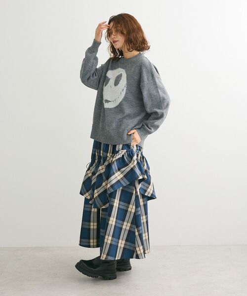 Sugar spoon(シュガースプーン)の「・SUGARSPOONチェックドロストティアードスカート(スカート・レディース・ブルー/ボルドー・FREE)」の4枚目の写真