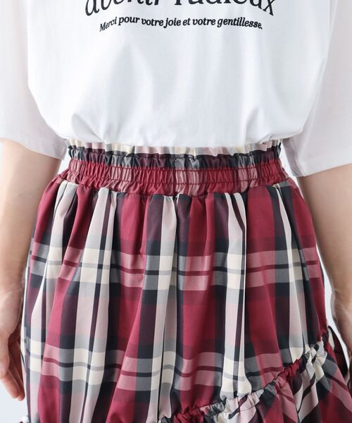 Sugar spoon(シュガースプーン)の「・SUGARSPOONチェックドロストティアードスカート(スカート・レディース・ブルー/ボルドー・FREE)」の9枚目の写真