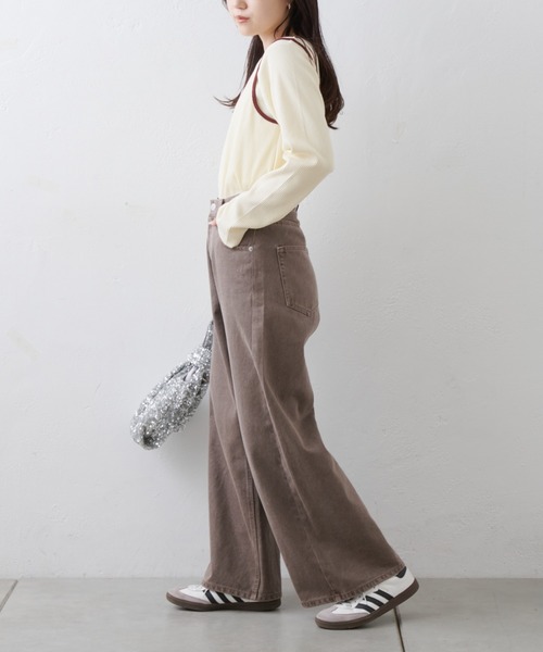 CIAOPANIC TYPY（チャオパニックティピー）の「リブアシメキャミレイヤードトップス（Tシャツ/カットソー・レディース・グレー/アイボリー/ブラック/ネイビー/サックスブルー・ONE SIZE）」の11枚目の写真