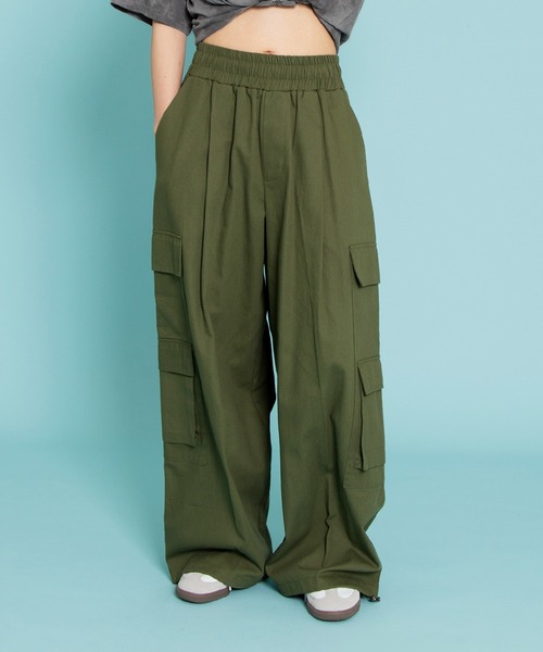 ミリタリーカーゴワイドパンツ（カーゴパンツ）｜PUNYUS（プニュズ） 6,600円
