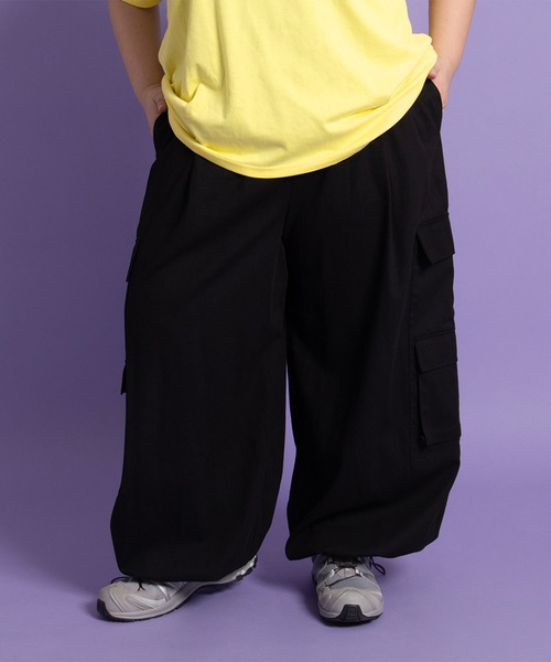 PUNYUS(プニュズ)の「ミリタリーカーゴワイドパンツ(カーゴパンツ・レディース・カーキ/ブラック・1/2/3/4)」の21枚目の写真