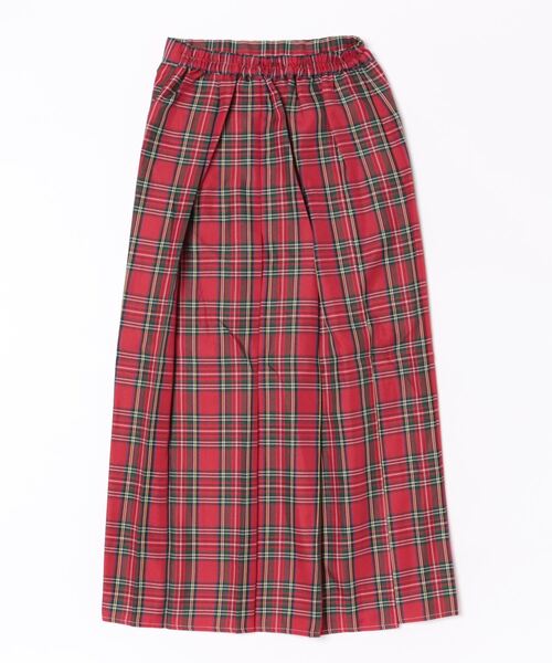 セール】【MAISON BREEZE reveur】Tartan check pleated long skirt