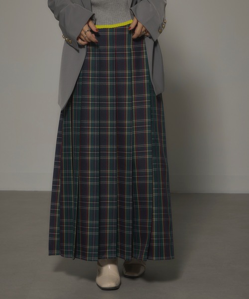 MAISON BREEZE reveur(メゾンブリーズレヴール)の「【MAISON BREEZE reveur】Tartan check pleated long skirt タータンチェック プリーツロングスカート XNN(スカート・レディース・レッド/ネイビー・FREE)」の16枚目の写真
