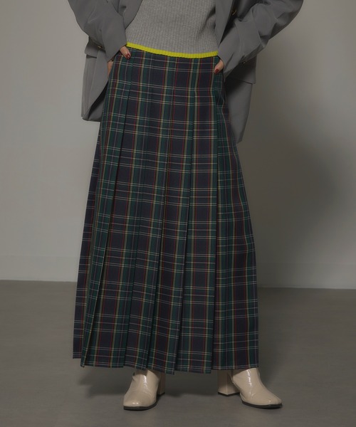 MAISON BREEZE reveur(メゾンブリーズレヴール)の「【MAISON BREEZE reveur】Tartan check pleated long skirt タータンチェック プリーツロングスカート XNN(スカート・レディース・レッド/ネイビー・FREE)」の17枚目の写真