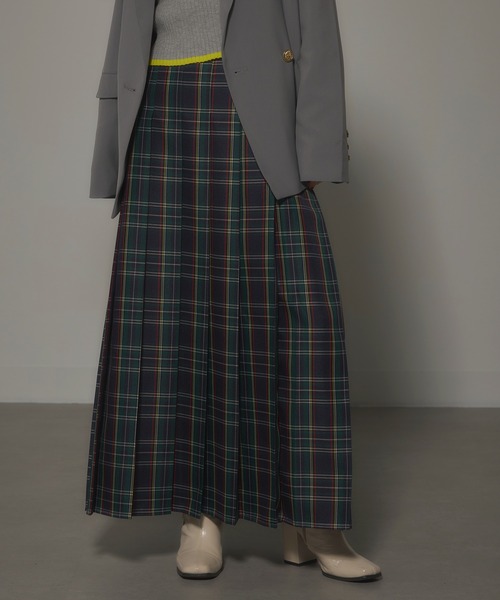 MAISON BREEZE reveur(メゾンブリーズレヴール)の「【MAISON BREEZE reveur】Tartan check pleated long skirt タータンチェック プリーツロングスカート XNN(スカート・レディース・レッド/ネイビー・FREE)」の19枚目の写真