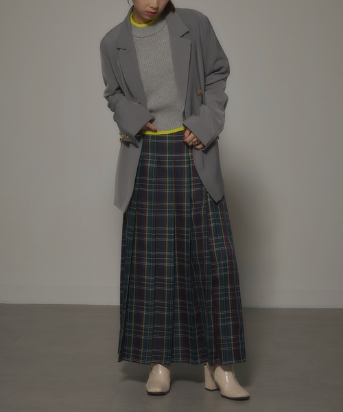 MAISON BREEZE reveur(メゾンブリーズレヴール)の「【MAISON BREEZE reveur】Tartan check pleated long skirt タータンチェック プリーツロングスカート XNN(スカート・レディース・レッド/ネイビー・FREE)」の21枚目の写真