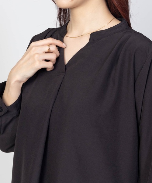 NAVY(ネイビー)の「【シワになりにくい】 NAVY スキッパー7分袖プルオーバー シャツ(シャツ/ブラウス・レディース・ブラック/ブルー/キャメル・M/L)」の8枚目の写真