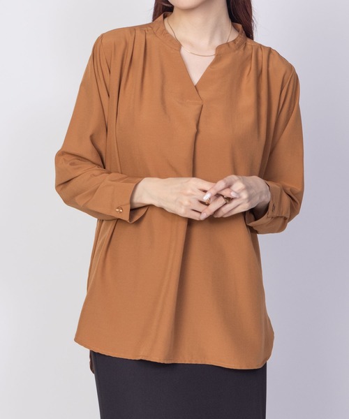 NAVY(ネイビー)の「【シワになりにくい】 NAVY スキッパー7分袖プルオーバー シャツ(シャツ/ブラウス・レディース・ブラック/ブルー/キャメル・M/L)」の17枚目の写真