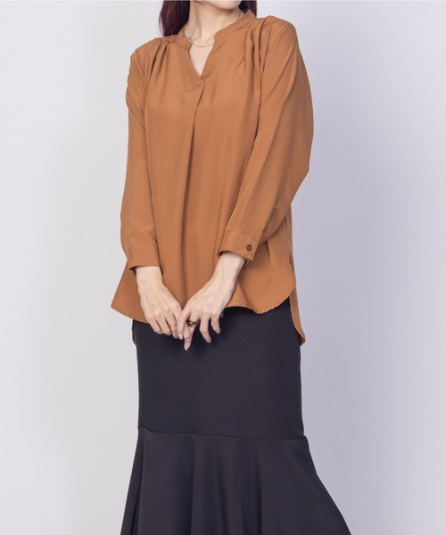 NAVY(ネイビー)の「【シワになりにくい】 NAVY スキッパー7分袖プルオーバー シャツ(シャツ/ブラウス・レディース・ブラック/ブルー/キャメル・M/L)」の18枚目の写真