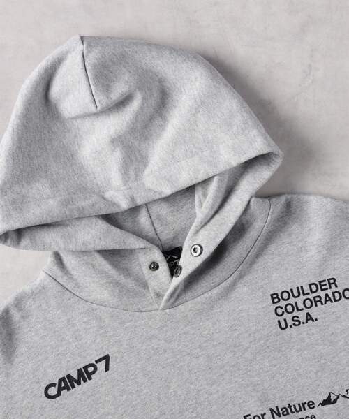 CAMP7(キャンプセブン)の「CAMP7(キャンプ7)【メンズ】プリントロゴパーカー(パーカー・メンズ・ブラック/グレー・M/L/XL)」の8枚目の写真