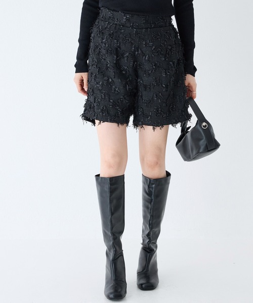 INCEDE（インシード）の「リボンツイードショートパンツ（その他パンツ・レディース・チャコールグレー/ブラック・M/L/LL）」の3枚目の写真