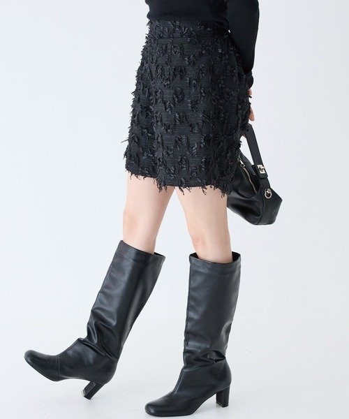 INCEDE（インシード）の「リボンツイードショートパンツ（その他パンツ・レディース・チャコールグレー/ブラック・M/L/LL）」の5枚目の写真