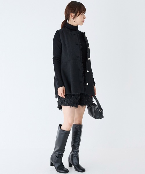 INCEDE（インシード）の「リボンツイードショートパンツ（その他パンツ・レディース・チャコールグレー/ブラック・M/L/LL）」の10枚目の写真