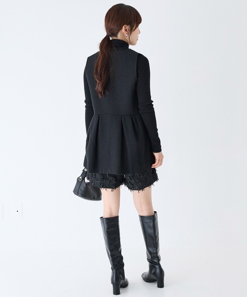 INCEDE（インシード）の「リボンツイードショートパンツ（その他パンツ・レディース・チャコールグレー/ブラック・M/L/LL）」の11枚目の写真