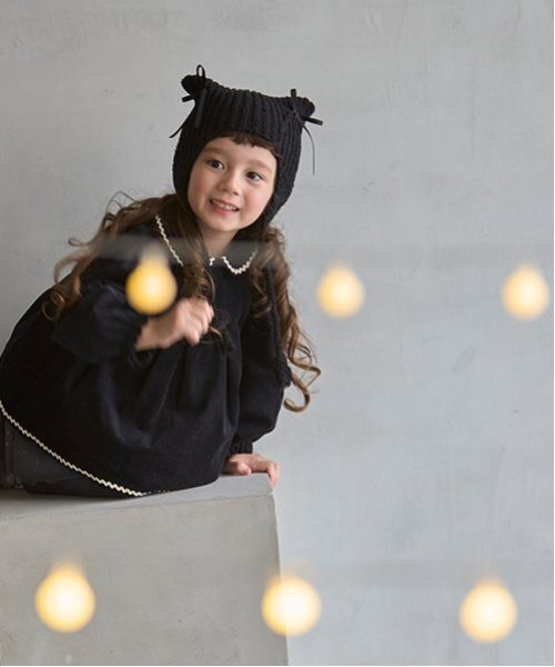 petit main（プティマイン）の「猫耳リボンニットキャップ（ニットキャップ/ビーニー・キッズ・アイボリー/ライトブルー/ブラック・50cm/52cm/54cm）」の14枚目の写真