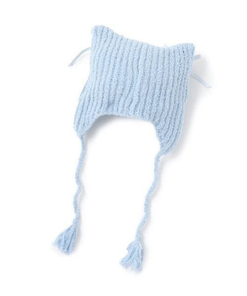 petit main（プティマイン）の「猫耳リボンニットキャップ（ニットキャップ/ビーニー・キッズ・アイボリー/ライトブルー/ブラック・50cm/52cm/54cm）」の10枚目の写真